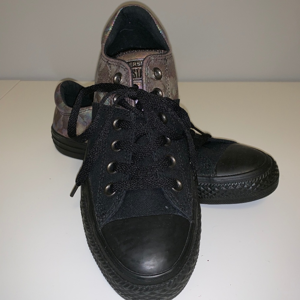 Converse Black and Multi Metallic All Stars